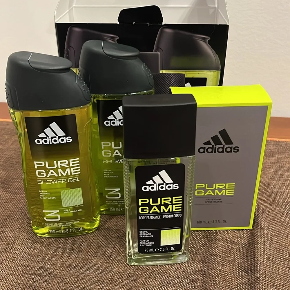 Adidas Deep Aromatic Fragrance Pure Game Set of 4 Bundle New